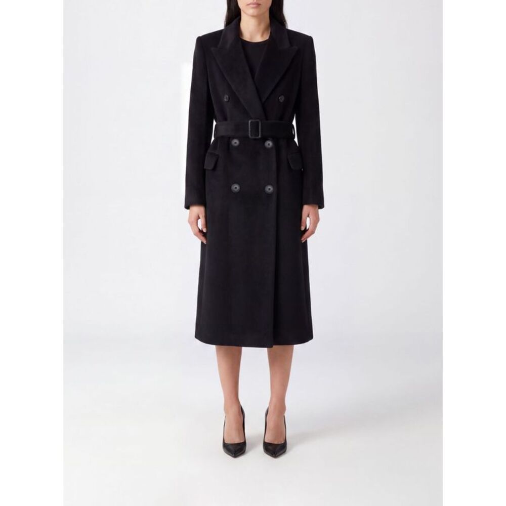 Tagliatore Women Belted Double-Breasted Long Coat Tagliatore In Alpaca And Wool